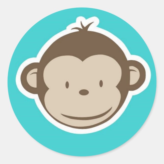 Monkey Classic Round Sticker (Front)