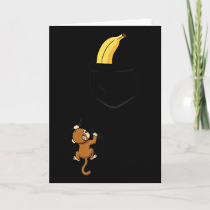 Monkey Climbs For Banana Funny Animal Cket Design  Card