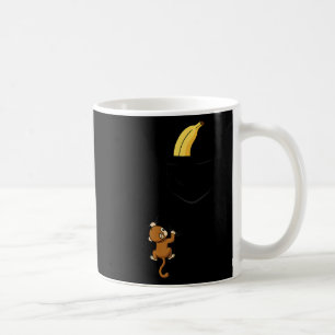 Monkey Climbs For Banana Funny Animal Cket Design  Coffee Mug
