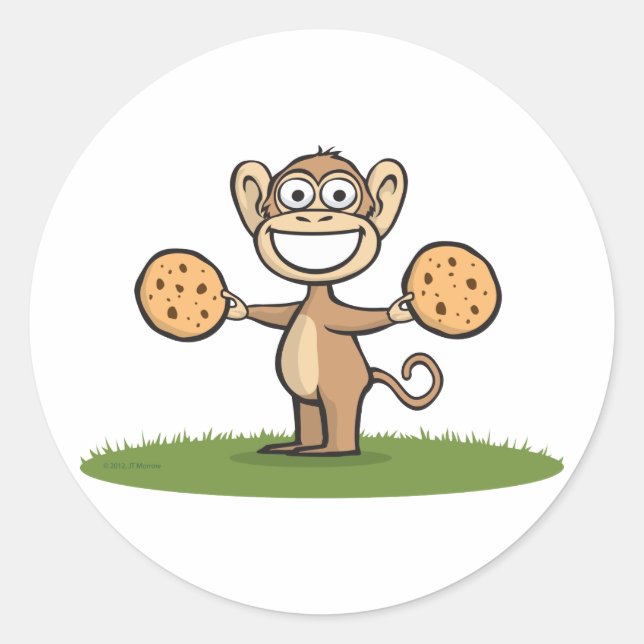 Monkey Cookies Classic Round Sticker (Front)