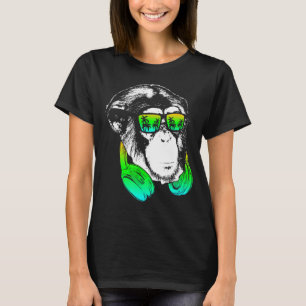 Monkey Cooler Monkey DJ Headphones Idea Party Mus T-Shirt