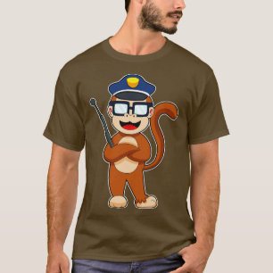 Monkey Cop Baton Police T-Shirt