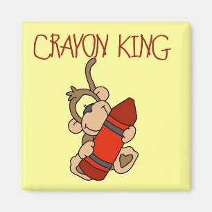 Monkey Crayon King Tshirts and Gifts Magnet