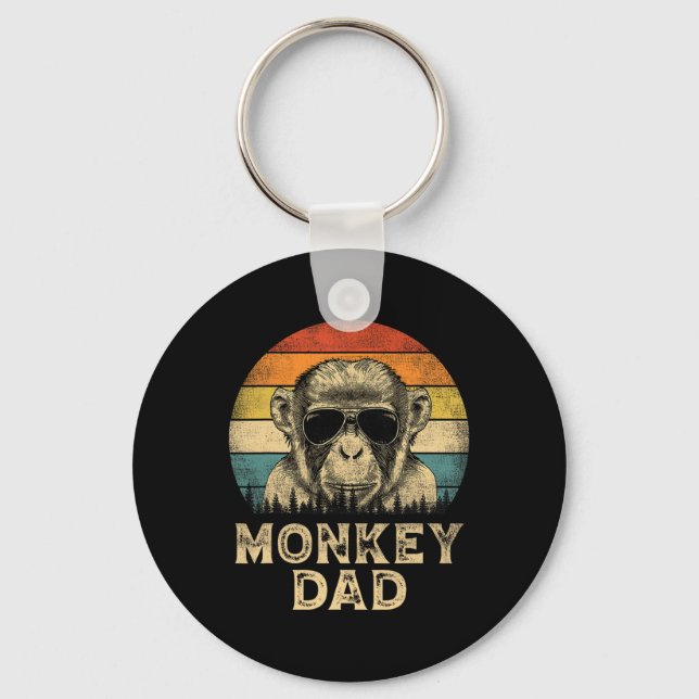 Monkey Dad Monkey Lovers Daddy Father's Day  Keychain (Front)