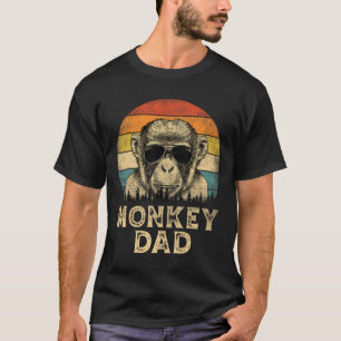 Monkey Dad Monkey Lovers Daddy Father's Day  T-Shirt