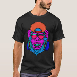 Monkey Dj Zookeeper Music Primate Retro 80's 90's T-Shirt