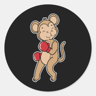 Monkey Does Boxing Classic Round Sticker