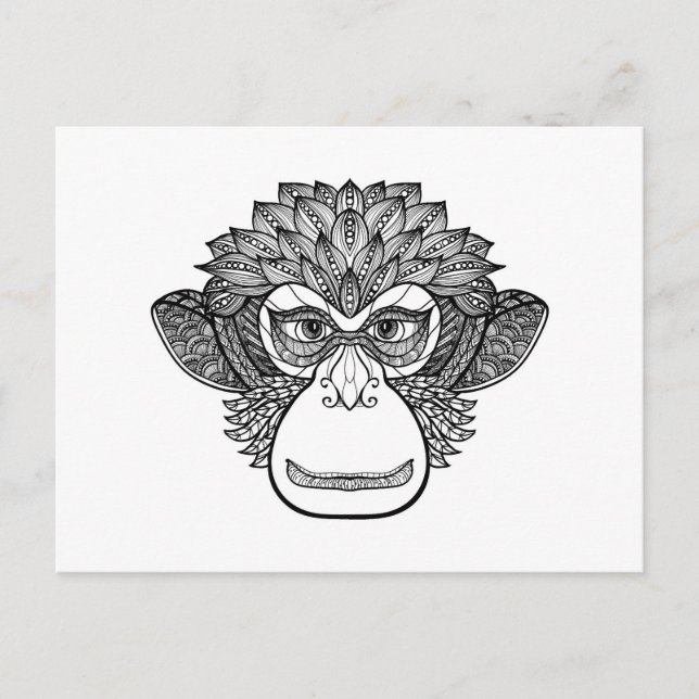 Monkey Doodle Face Postcard (Front)
