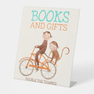 Monkey Double Trouble Twins Baby Books Gifts Sign