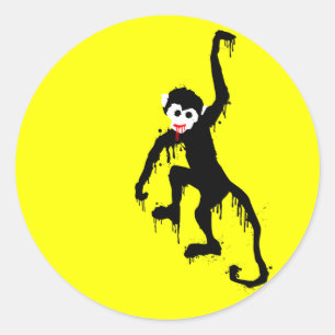 monkey dripz classic round sticker