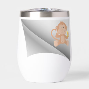 monkey eat banana under the patch