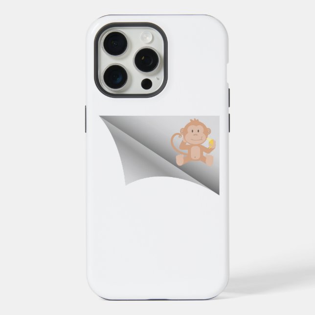 monkey eat banana under the patch iPhone case (Back)