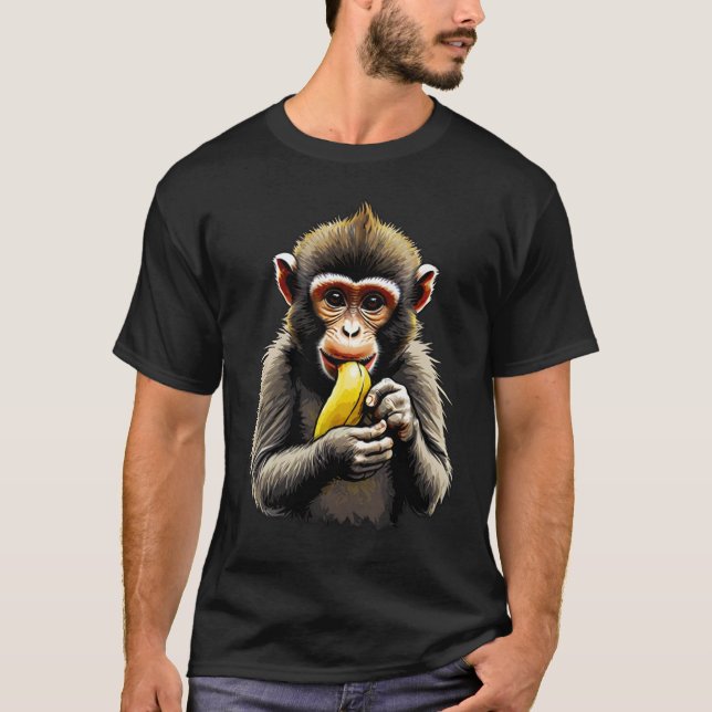Monkey eating banana T-Shirt (Front)