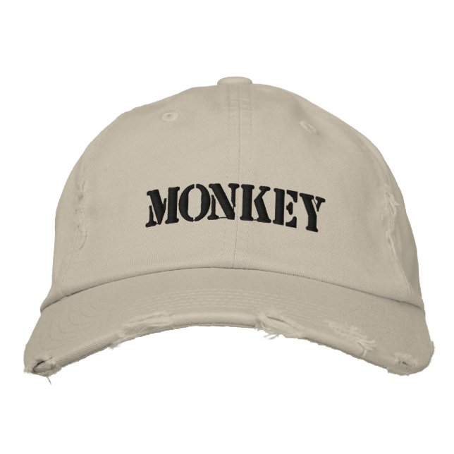 MONKEY EMBROIDEE CASQUETTE DE BASEBALL (Devant)