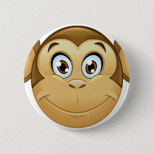 monkey emoji 2 inch round button