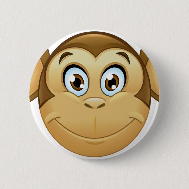 monkey emoji 2 inch round button (Front)