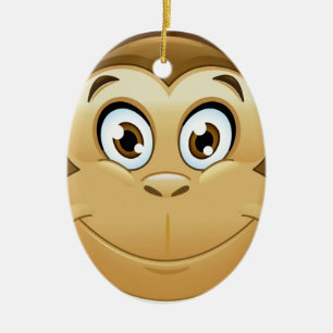 monkey emoji ceramic ornament