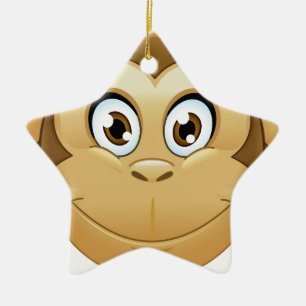 monkey emoji ceramic ornament