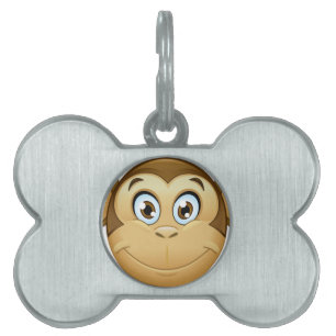 monkey emoji pet ID tag