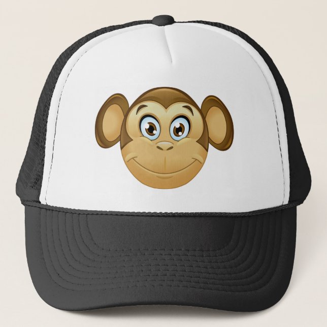 monkey emoji trucker hat (Front)