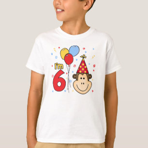 Monkey Face  6th Birthday T-Shirt