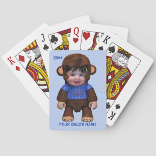 Monkey Face - Boy (Personalized Playing Cards) Cards
