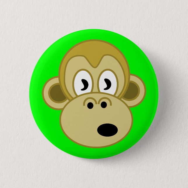 Monkey Face Button - Green (Front)