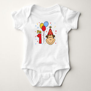 Monkey Face First Birthday Baby Bodysuit
