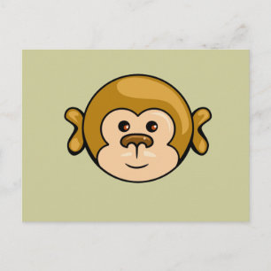 monkey face postcard
