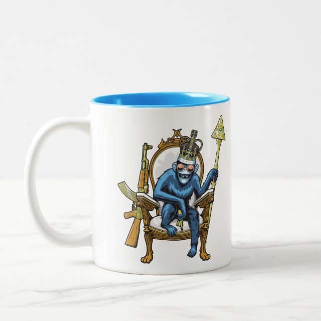 Monkey Face Two-Tone Coffee Mug (Left)