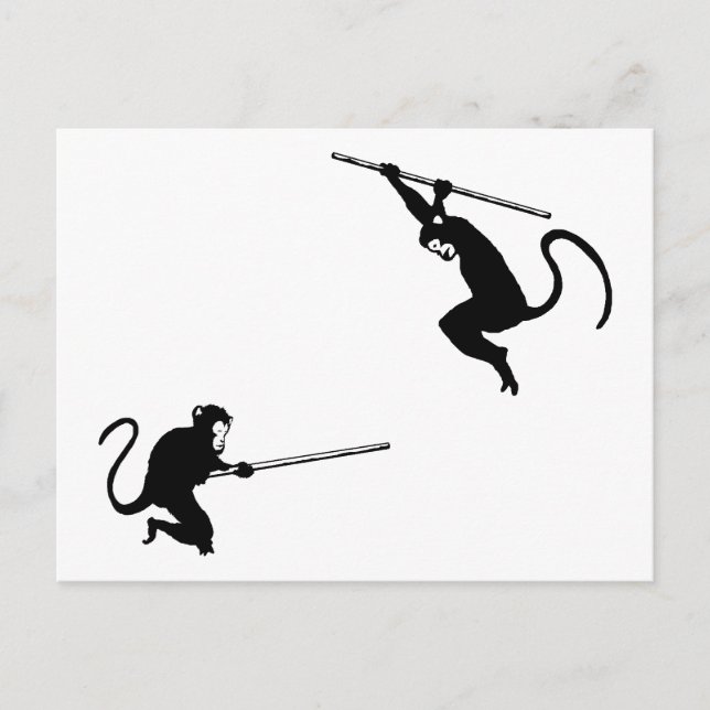 Monkey Fight Postcard (Front)