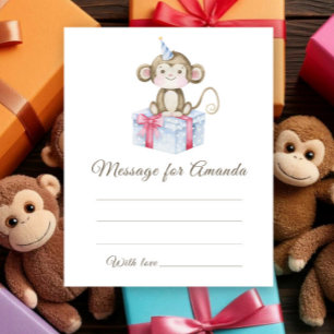 Monkey first birthday time capsule message