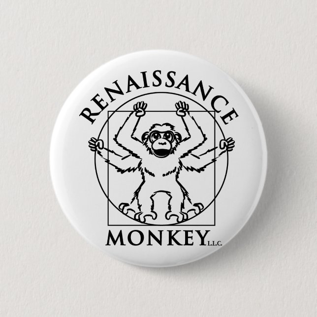 Monkey flair 2 inch round button (Front)