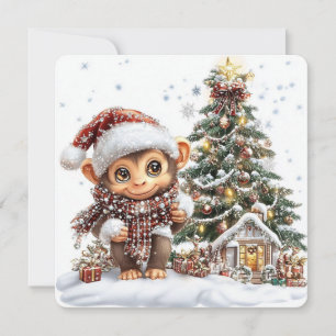 monkey Flat Greeting Card