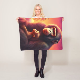 Monkey Fleece Blanket, 30"x40" Blanket