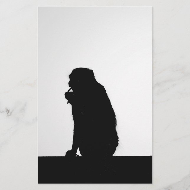Monkey flossing silhouette photo (Front)