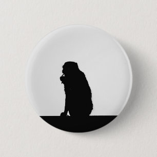 Monkey flossing silhouette photo 2 inch round button