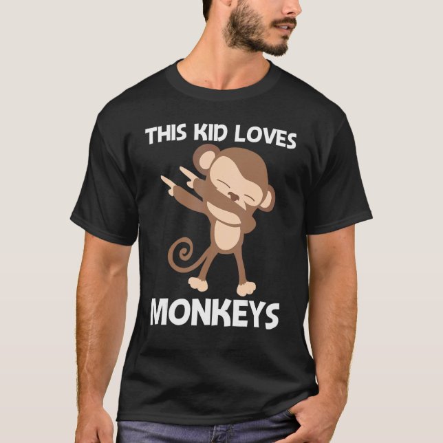 Monkey For Kids Boys Ape Zoo Wild Animal T-Shirt (Front)