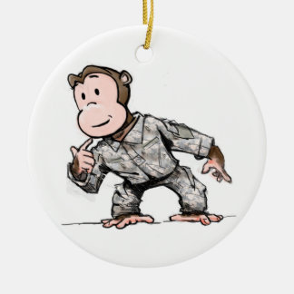 Monkey for your tree ceramic ornament
