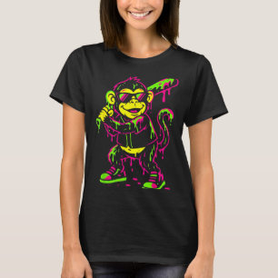 Monkey Funny Animals Baseball Drip Kids Youth Boys T-Shirt