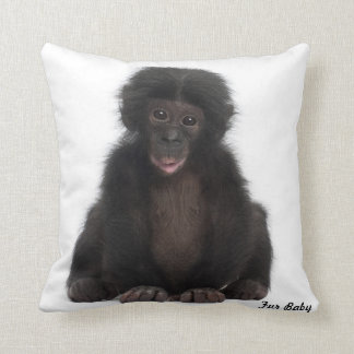 Monkey Fur Baby Design Grade A Cotton Throw Pillow