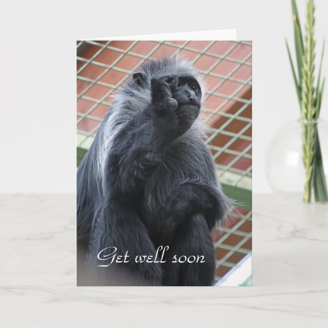 Monkey get well soon card (Front)