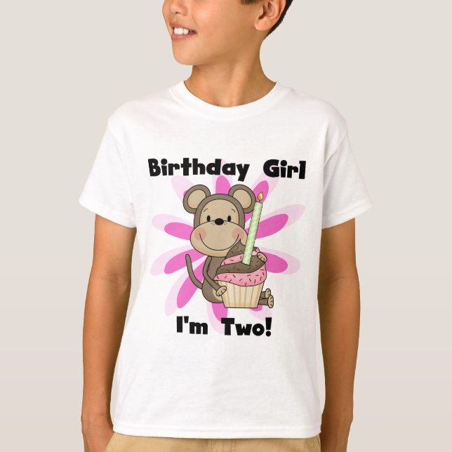 Monkey Girl 2nd Birthday Tshirts and Gifts (Front)