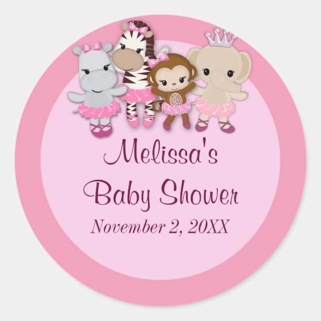 MONKEY GIRL Tu Tu Cute Baby shower autocollant TTC (Devant)