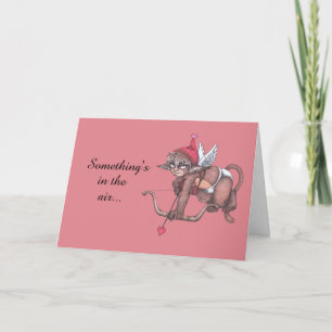 Monkey Gnome Cupid Valentine Greeting Card