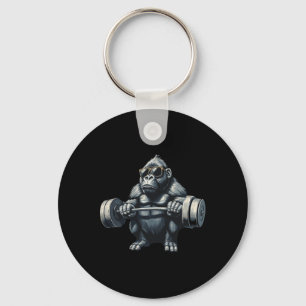 Monkey Gorilla Bodybuilding Muscles Fitness Gym  Keychain