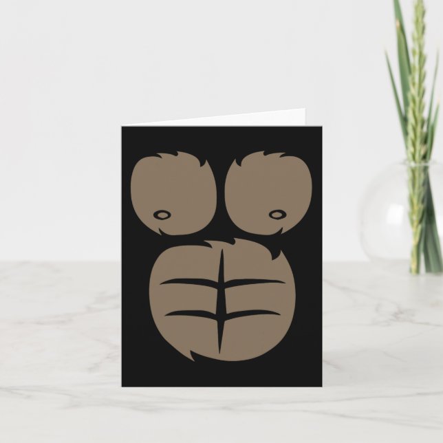 Monkey Gorilla Costume Tee Animal Belly Fancy Dres Card (Front)