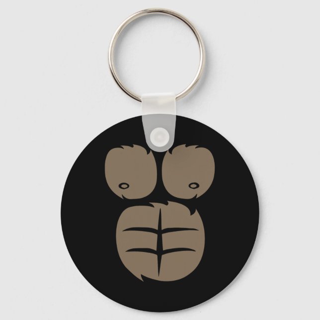 Monkey Gorilla Costume Tee Animal Belly Fancy Dres Keychain (Front)