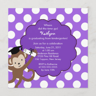 Monkey Grad Graduation Invitation for Girls