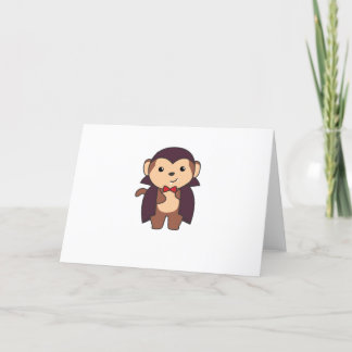 Monkey Halloween Cute Devil Kids Vampire Costume Holiday Card